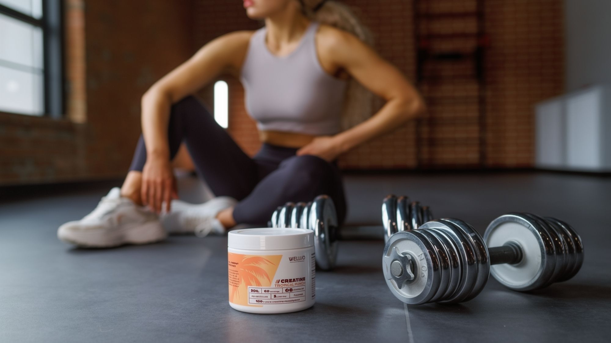 Kvinna som tar kreatin